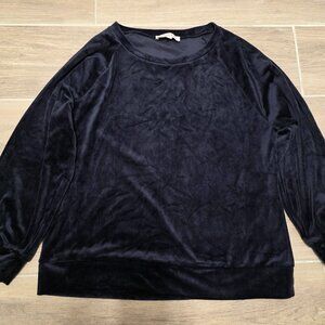 LOFT Navy Blue Velour Sweatshirt
